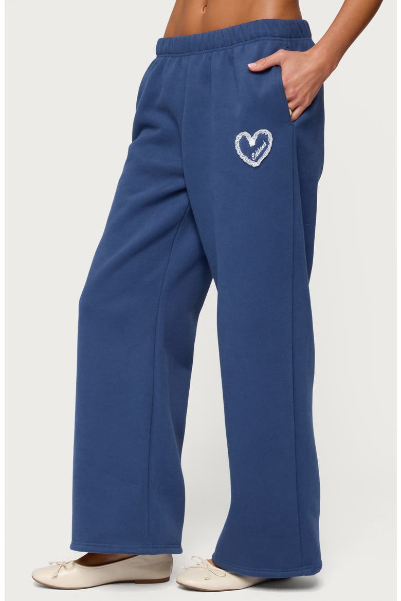 Love Edikted Wide Leg Sweatpants, Alternate, color, NAVY
