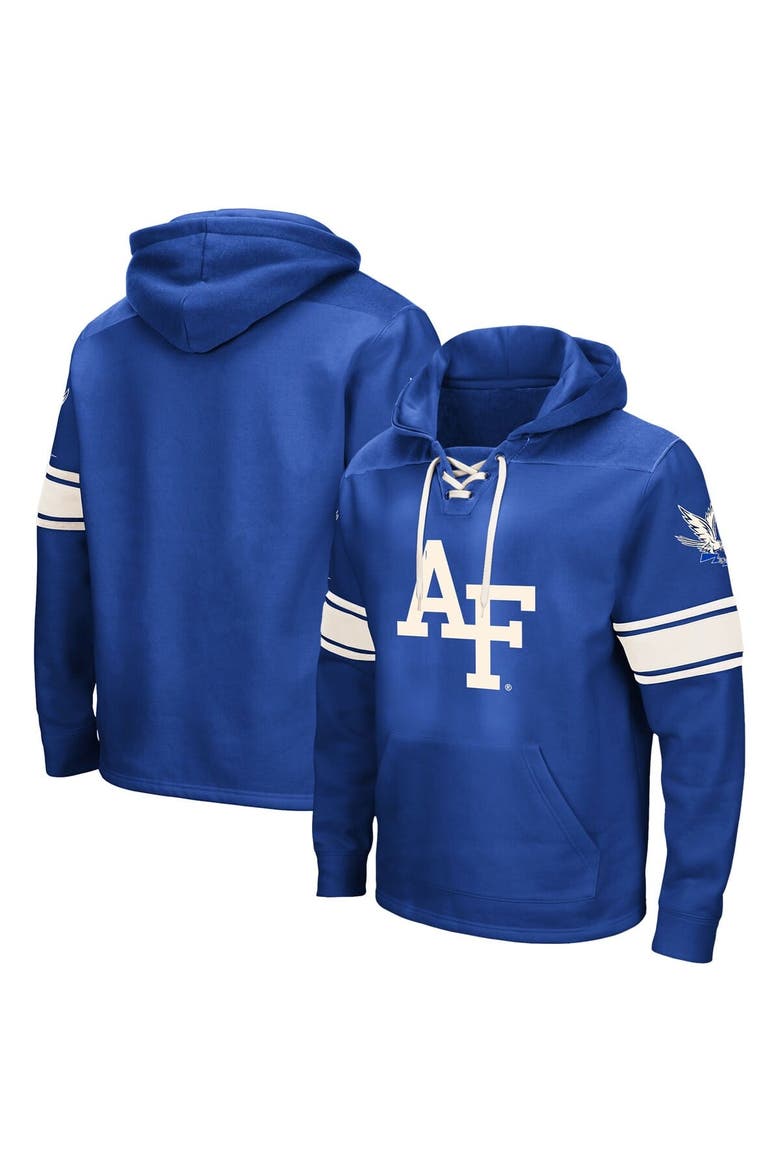 Men's Colosseum Royal Air Force Falcons 2.0 Lace-Up Pullover Hoodie, Main, color, Royal