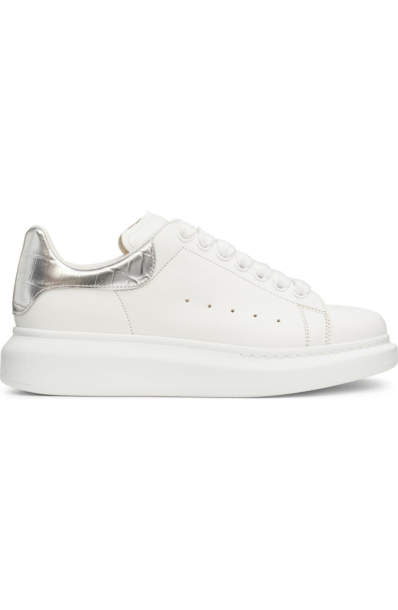 McQueen Oversized Sneaker, Alternate, color, White/ Silver