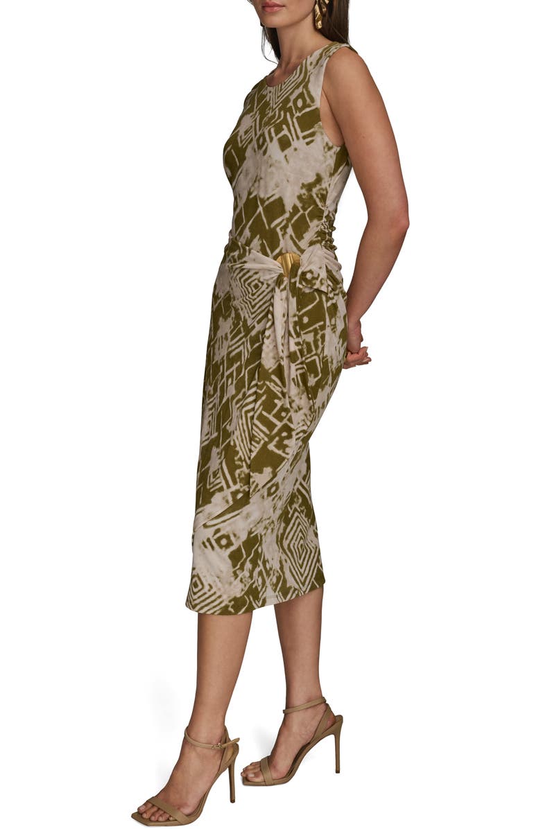 Donna Karan New York Print Sleeveless Midi Dress, Alternate, color, Smokey Olive Multi