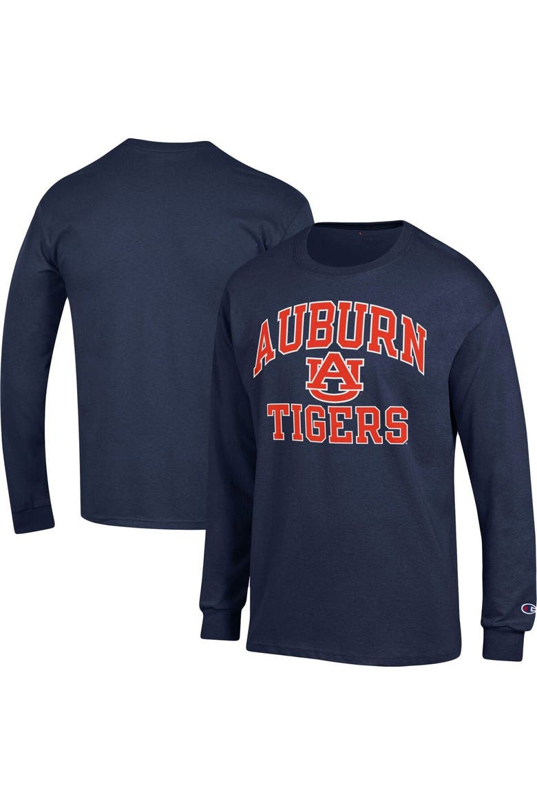 Men's Champion Navy Auburn Tigers High Motor Long Sleeve T-Shirt, Main, color, Navy