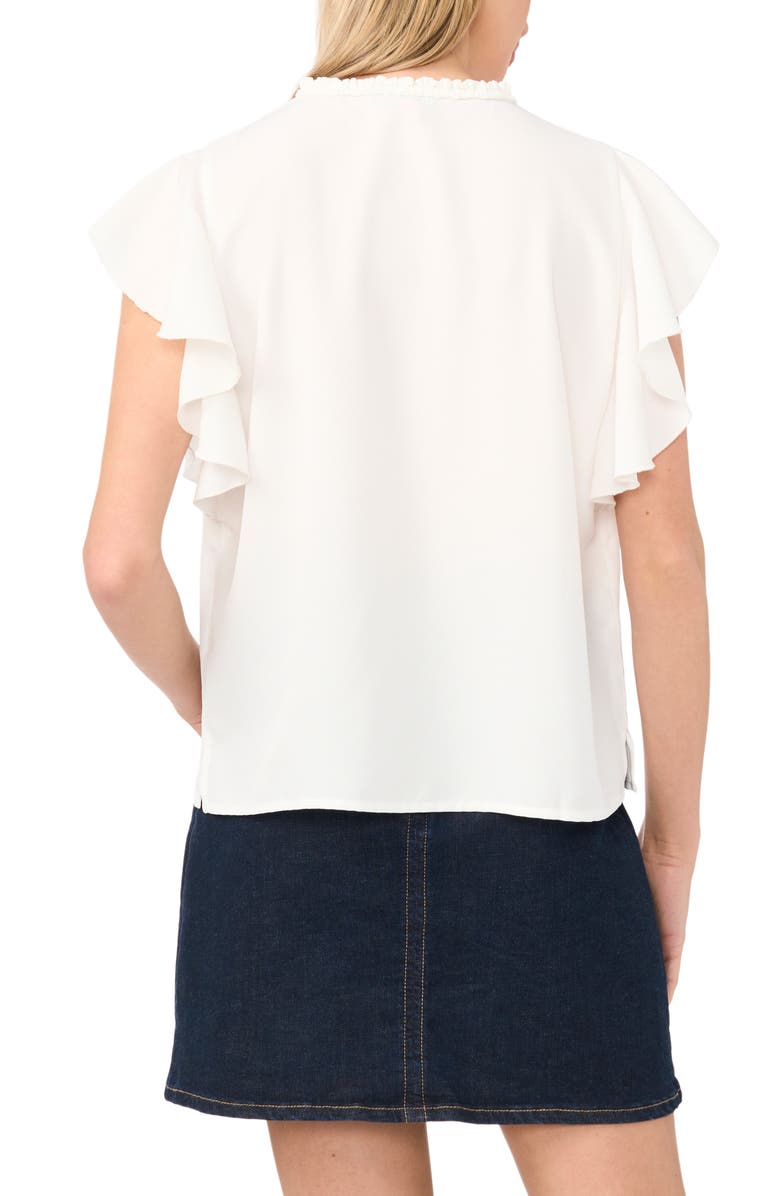 Vince Camuto Embroidered Ruffle Sleeve Top, Alternate, color, 