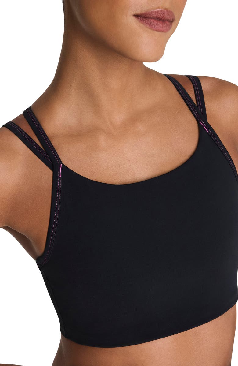 SPANX<sup>®</sup> Keep Chill Faux Layer Sports Bra, Alternate, color, Very Black