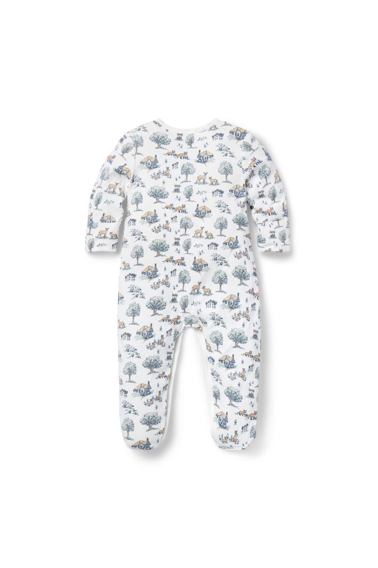 Baby Printed Woodland Toile Wrap Footed One-Piece, Alternate, color, White