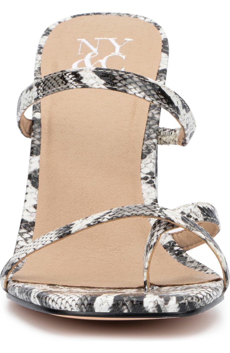 NEW YORK AND COMPANY Brendi Snakeskin Print Sandal, Alternate, color, Black/ White