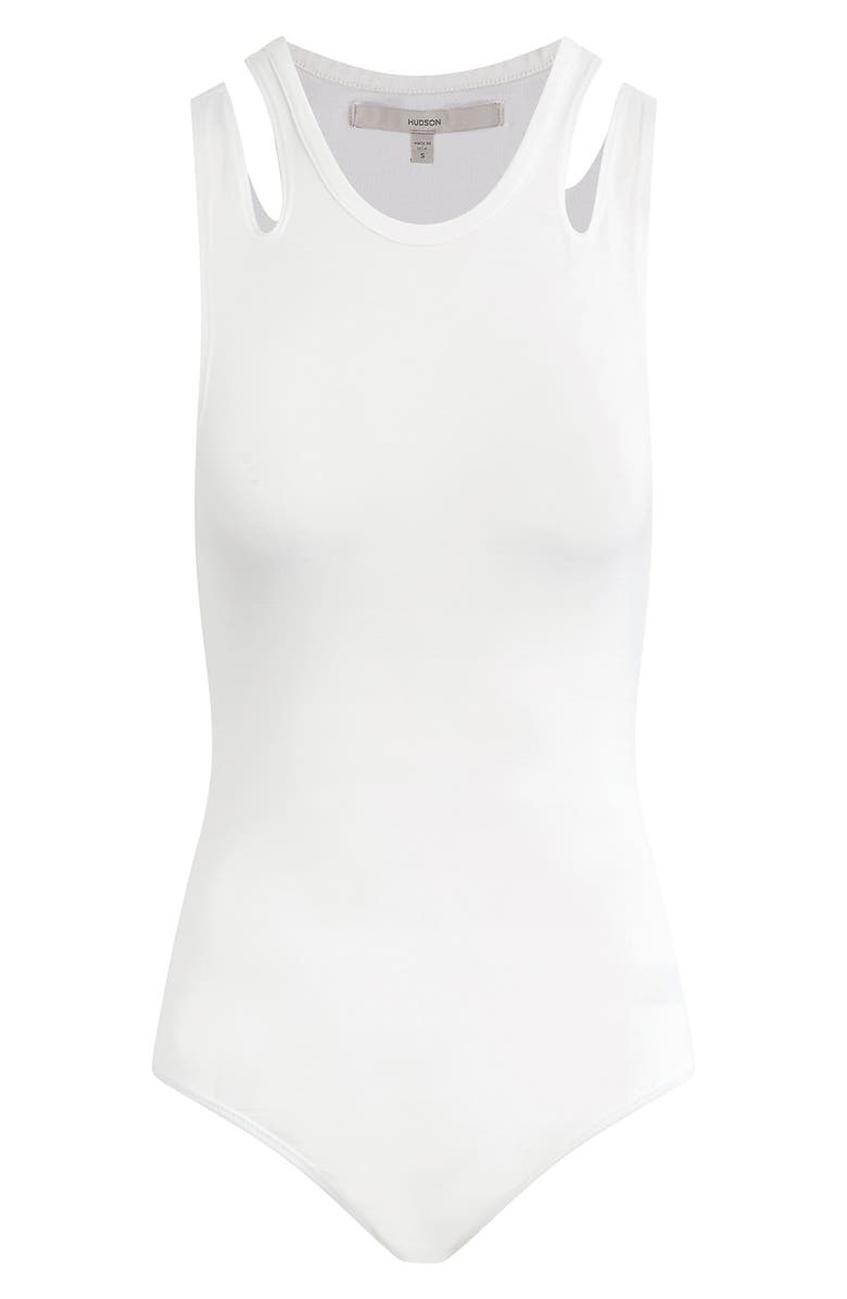 Hudson Jeans Cutout Tank Bodysuit, Alternate, color, Ivory
