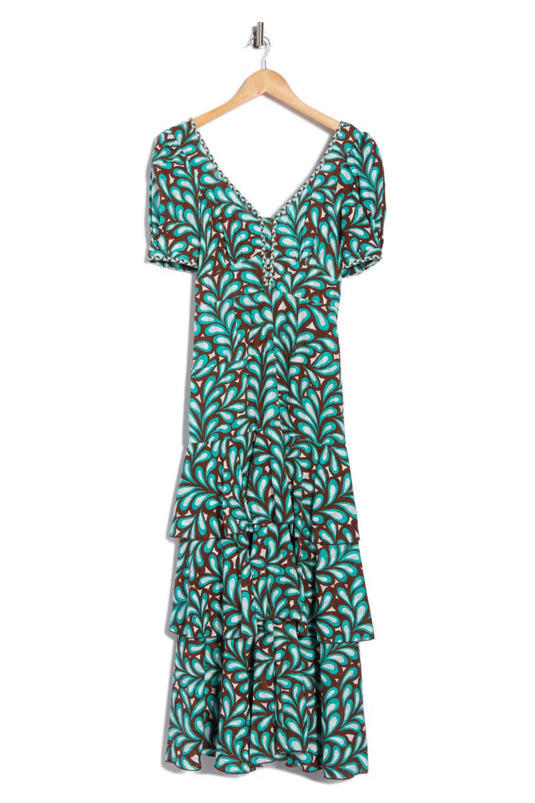 Aire Tiered Midi Dress, Alternate, color, SEAWEED MED