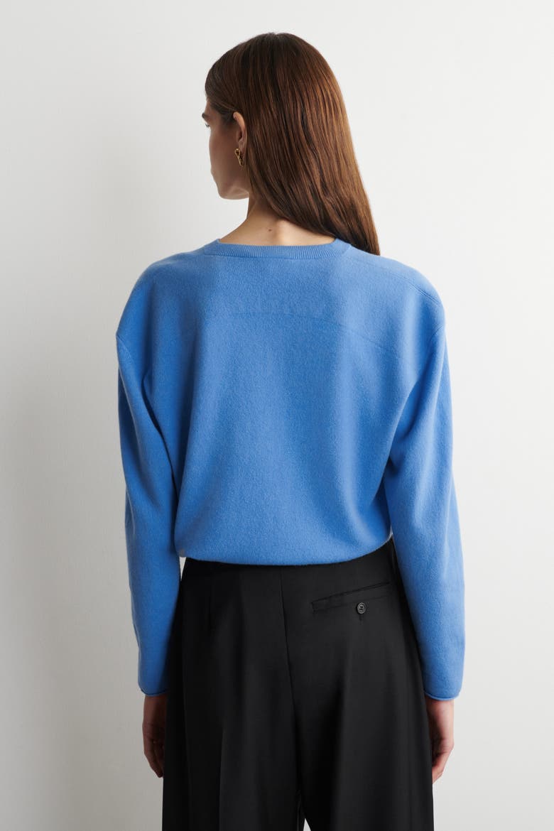 Merino Wool V-neck Sweater, Alternate, color, BLUE