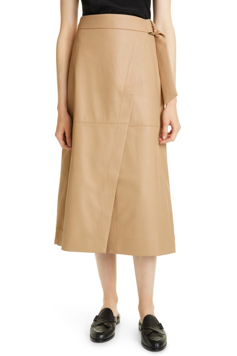 Wrap A-Line Skirt, Main, color, CAMEL