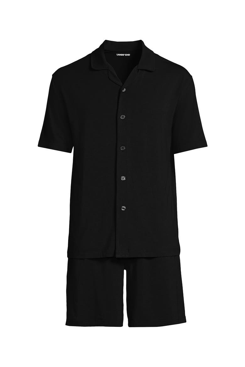 Short Sleeve Cooling Knit Short Set, Alternate, color, Black