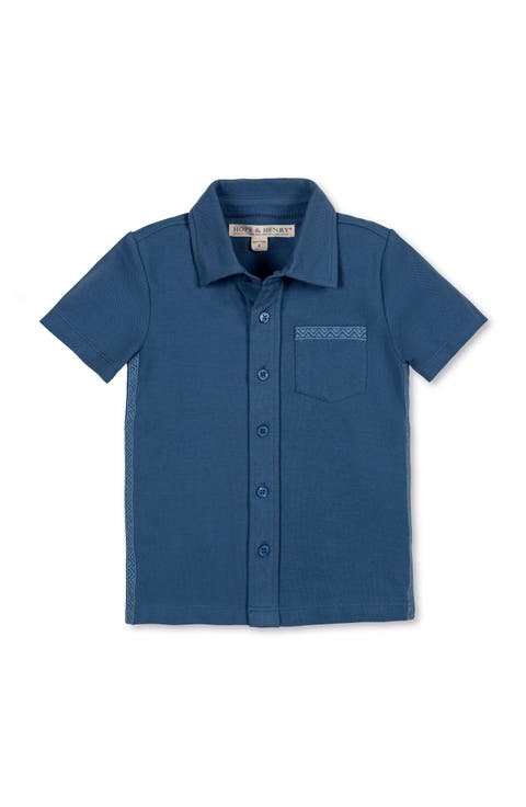 Kids' Organic Short Sleeve Pique Shirt (Big Kid)