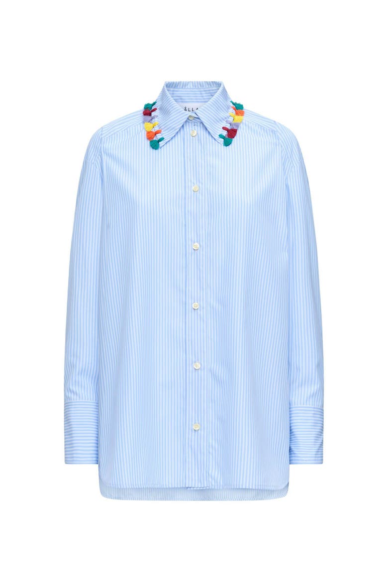 LYN Tassel collar shirt MC, Main, color, Blue