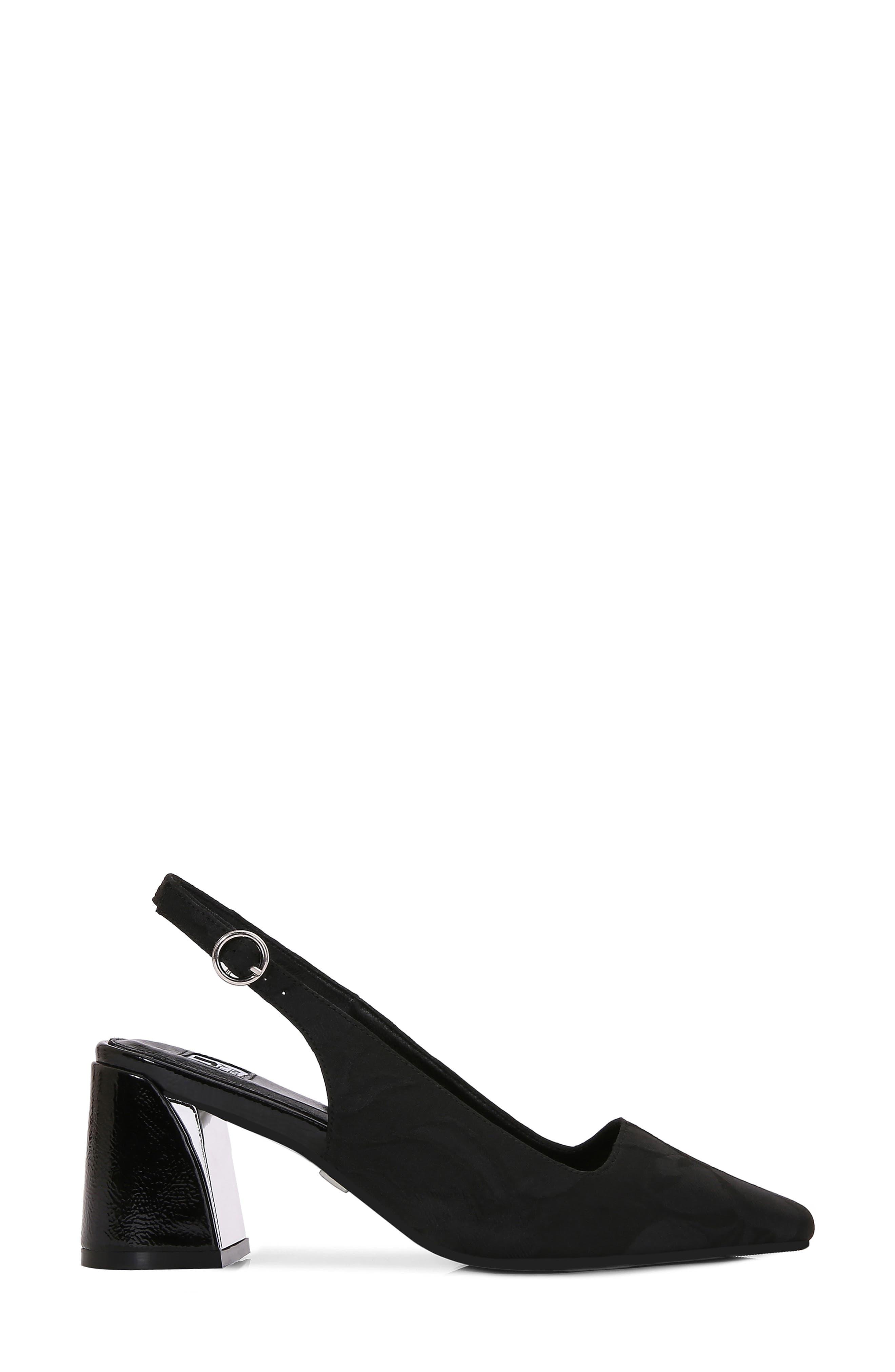Reeba Pointed Toe Slingback Pump, Alternate, color, BLACK