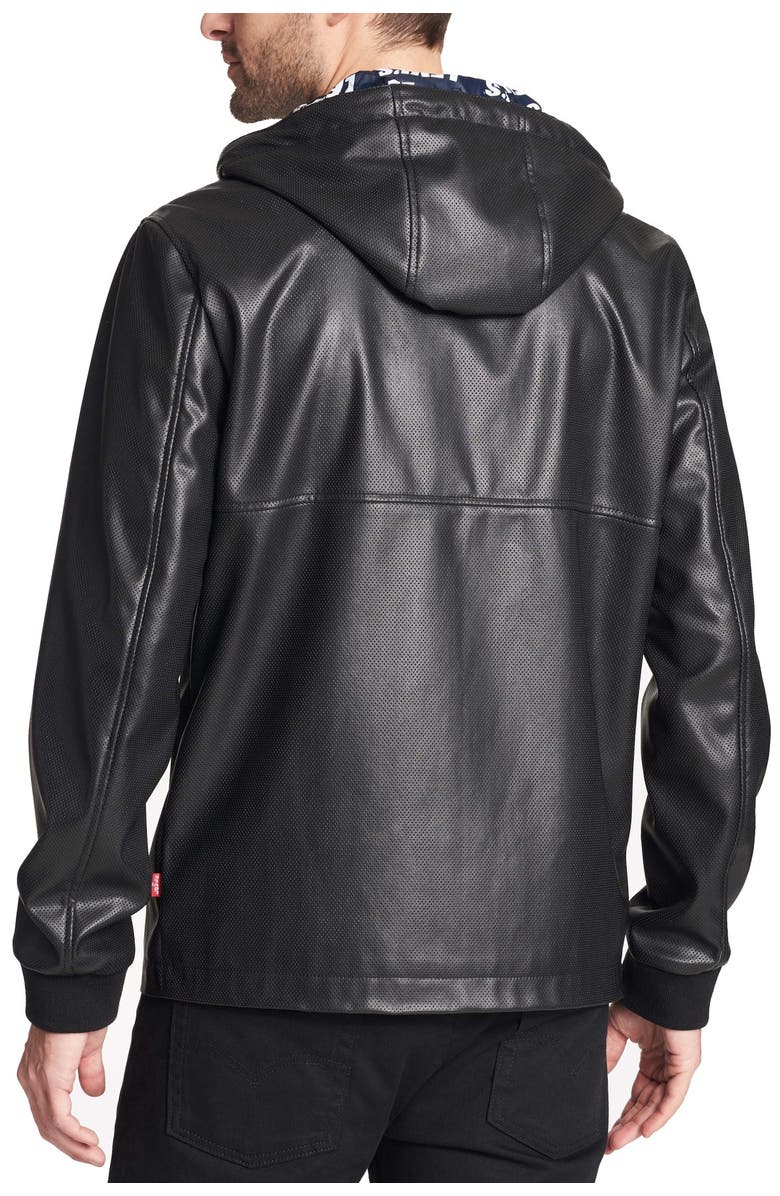 Levi's<sup>®</sup> Perforated Faux Leather Hoody Jacket, Alternate, color,