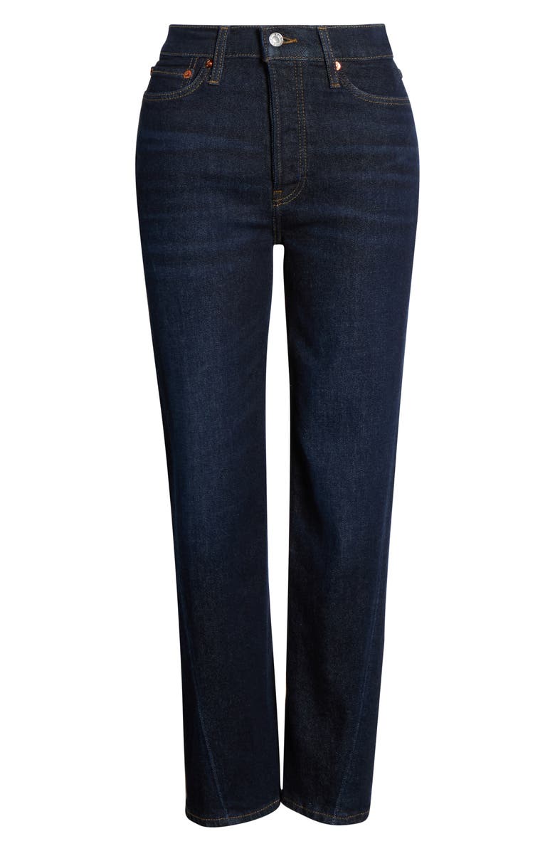Re/Done Twisted Stove Pipe Jeans, Alternate, color, Dark Lady Blue