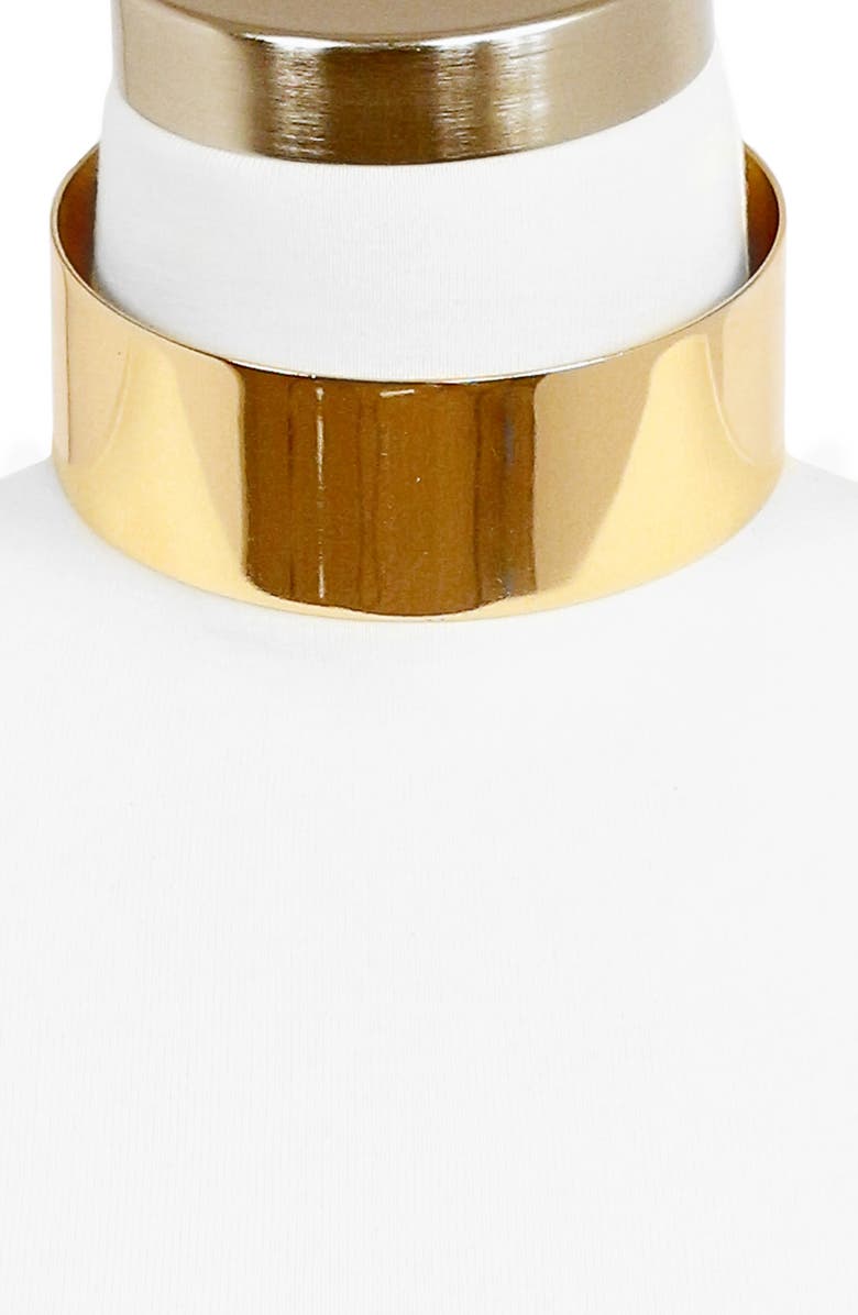 OLIVIA WELLES Chunky Choker Necklace, Alternate, color, Gold