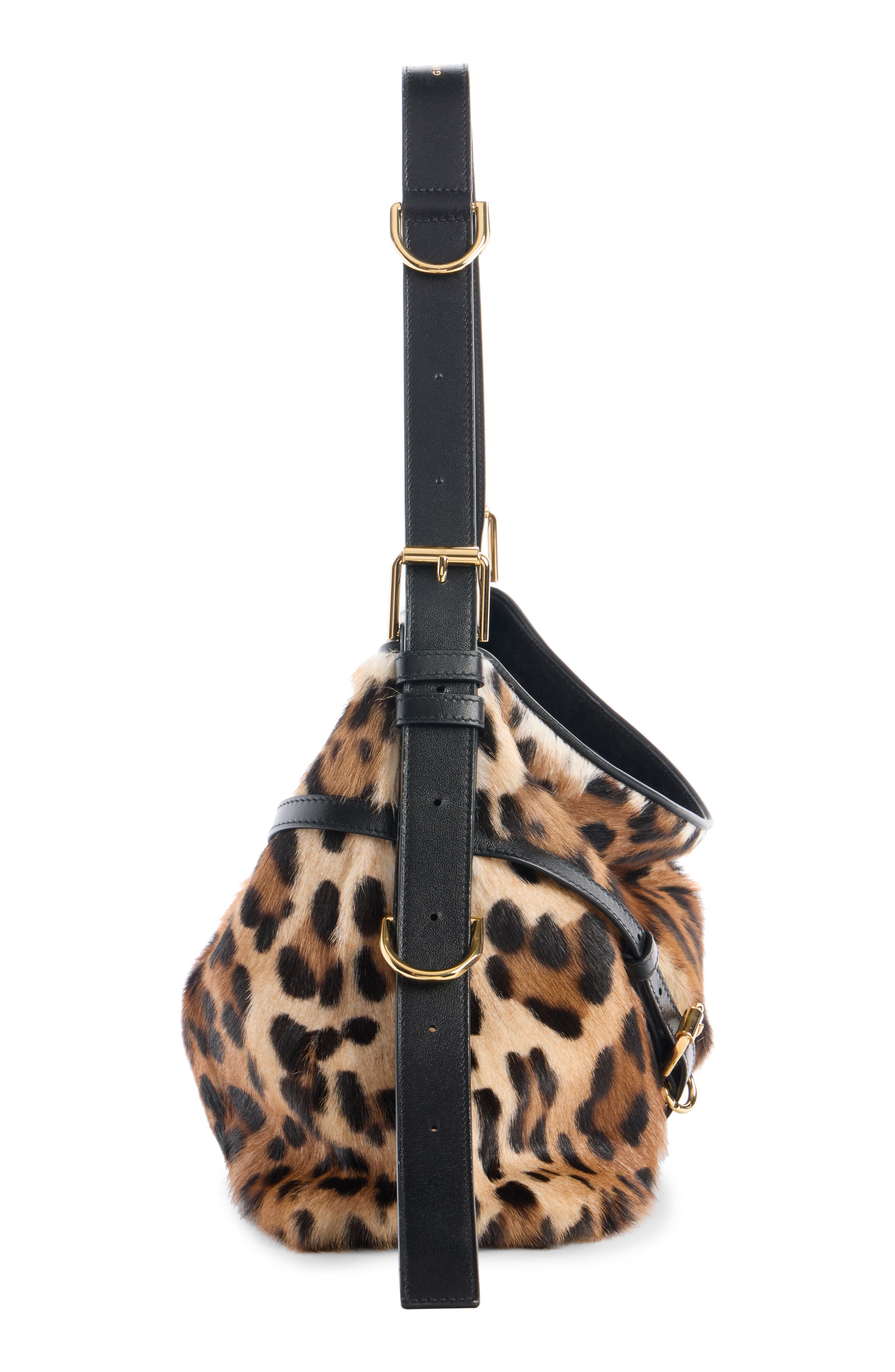 Givenchy Medium Voyou Genuine Calf Hair Hobo Bag, Alternate, color, Black/ Beige