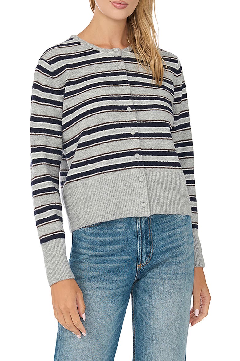 Stripe Cardigan, Main, color, LIGHT HEATHER GREY