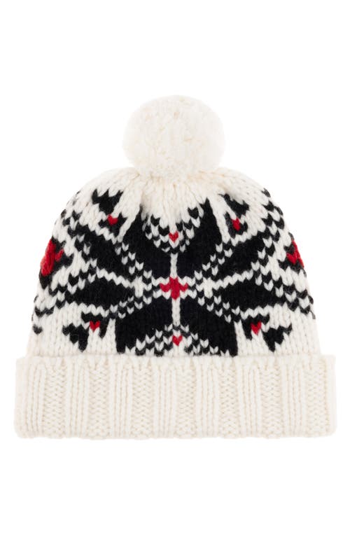 Polo Ralph Lauren Snowflake Wool Pompom Beanie In Neutral