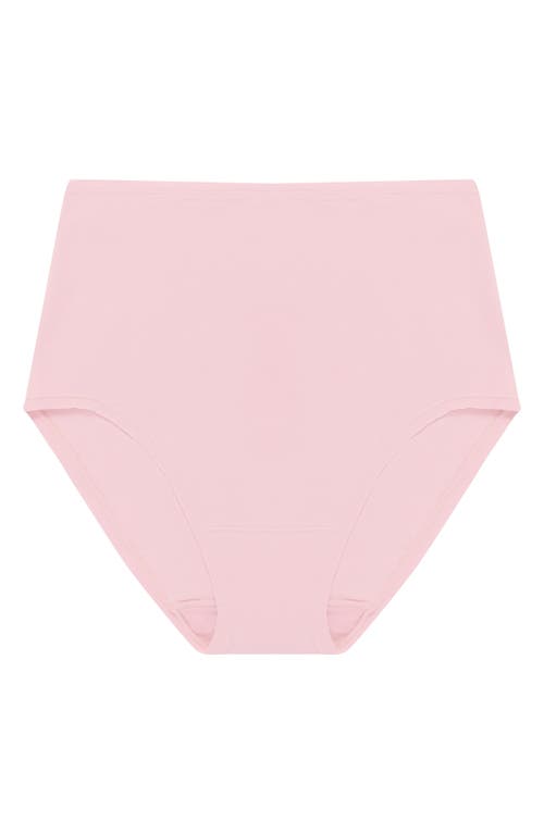 Natori Bliss Bare Cotton High Waist Briefs In Pink