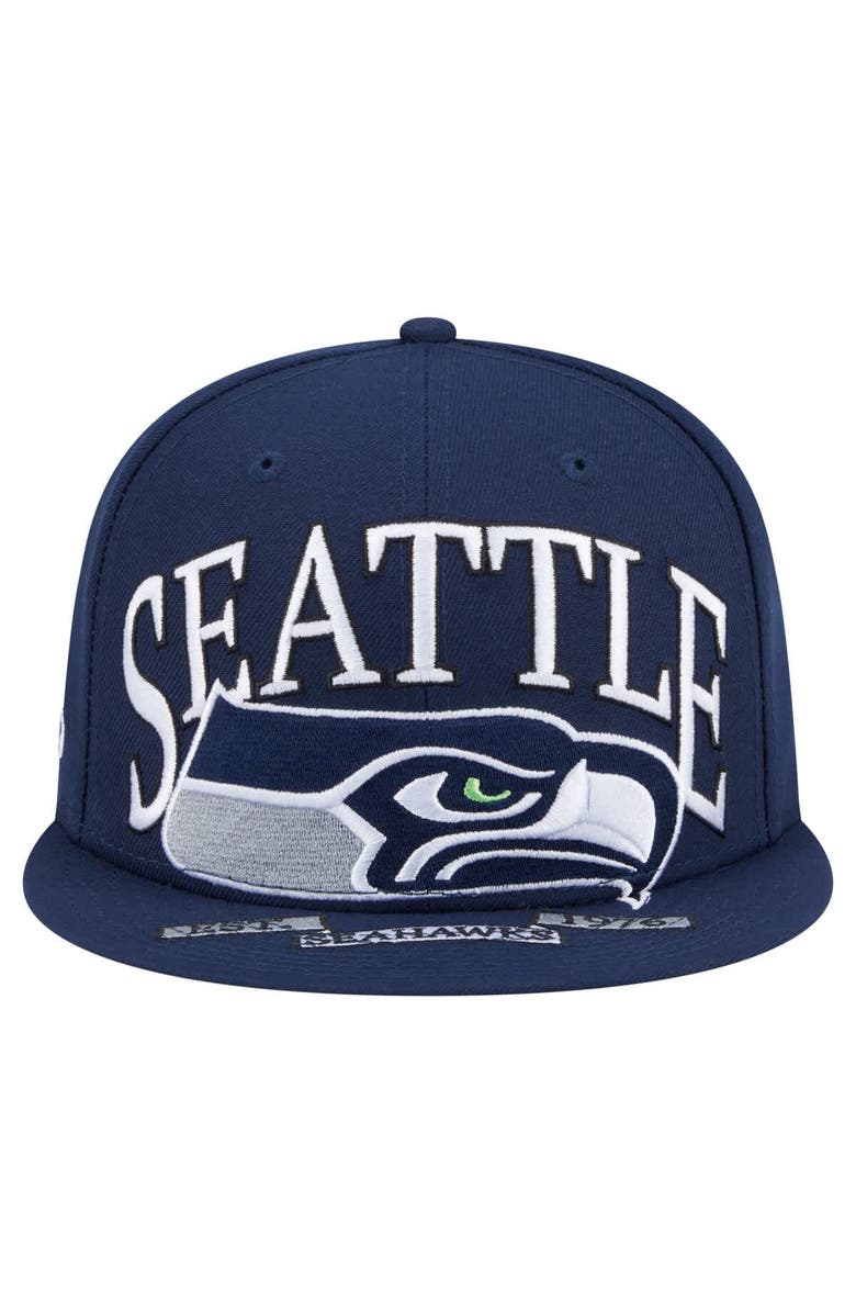 New Era Men's New Era College Navy Seattle Seahawks  Oversized 59FIFTY Fitted Hat, Alternate, color, College Navy