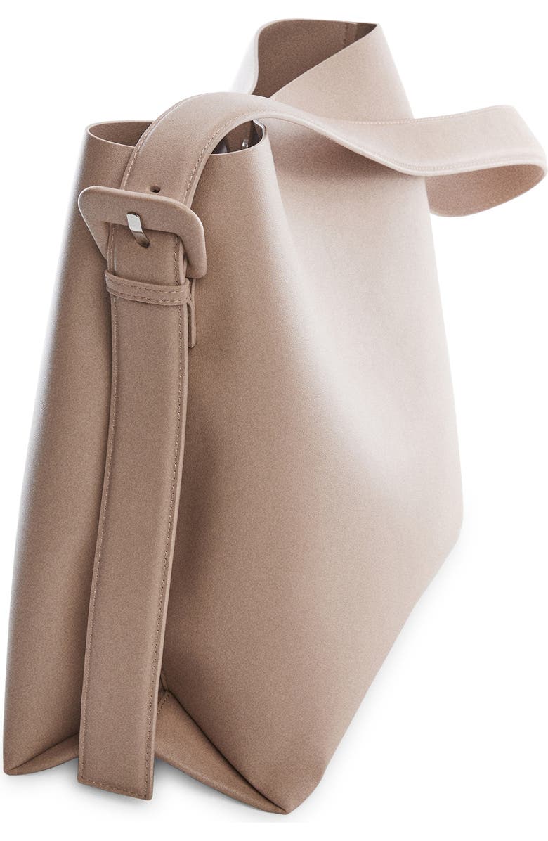 MANGO Faux Leather Shopper Bag with Buckle Detail, Alternate, color,