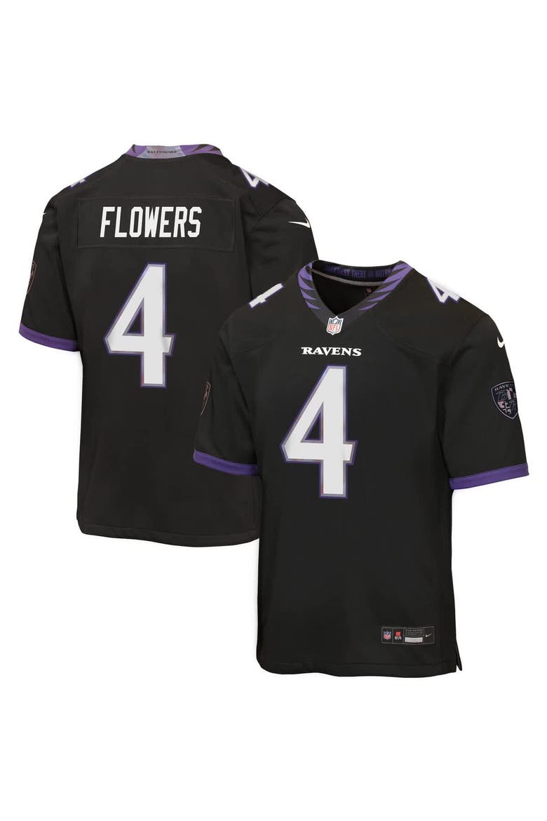 Youth Nike Zay Flowers Black Baltimore Ravens Alternate Game Jersey, Main, color, Black