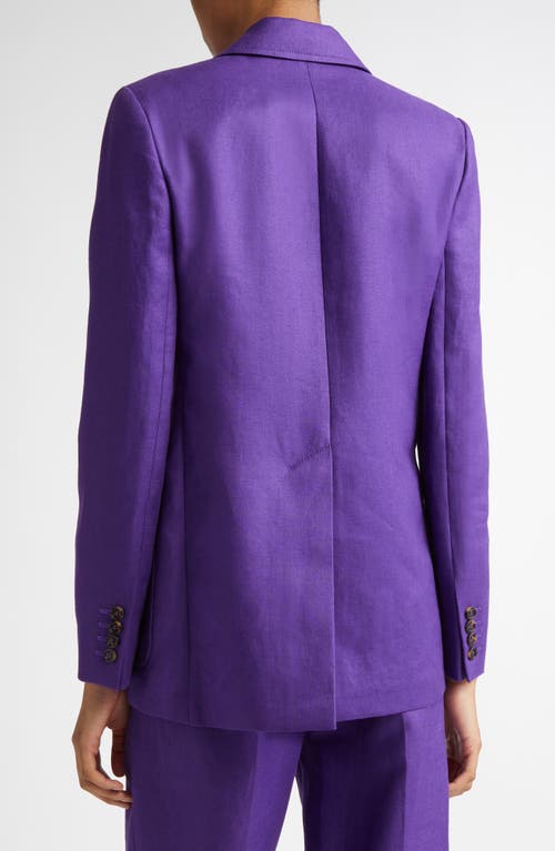 Max Mara Guglia Linen Blazer In Purple