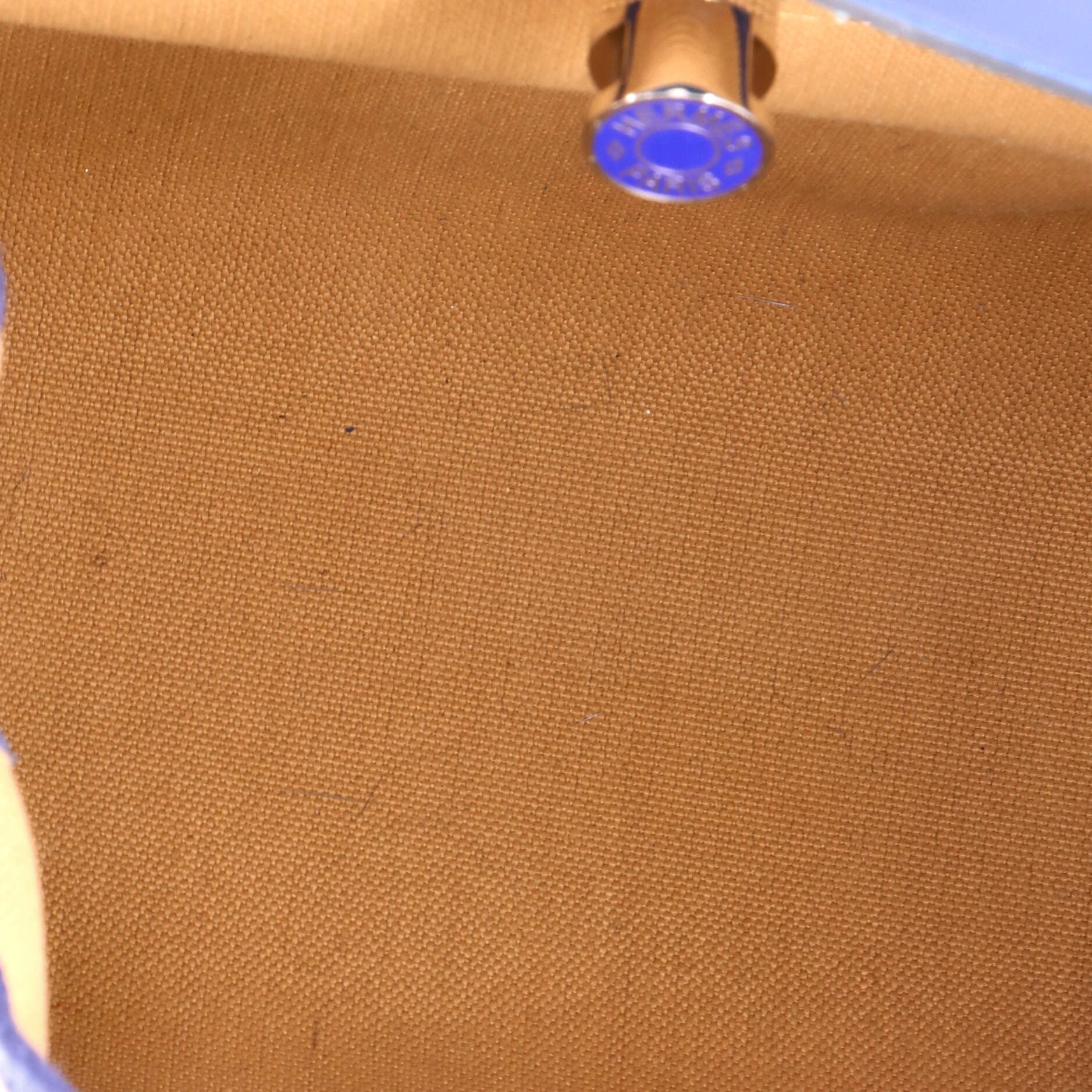 Pre-Owned Hermes Herbag Zip Leather and Toile 31, Alternate, color, Bleu Saphir