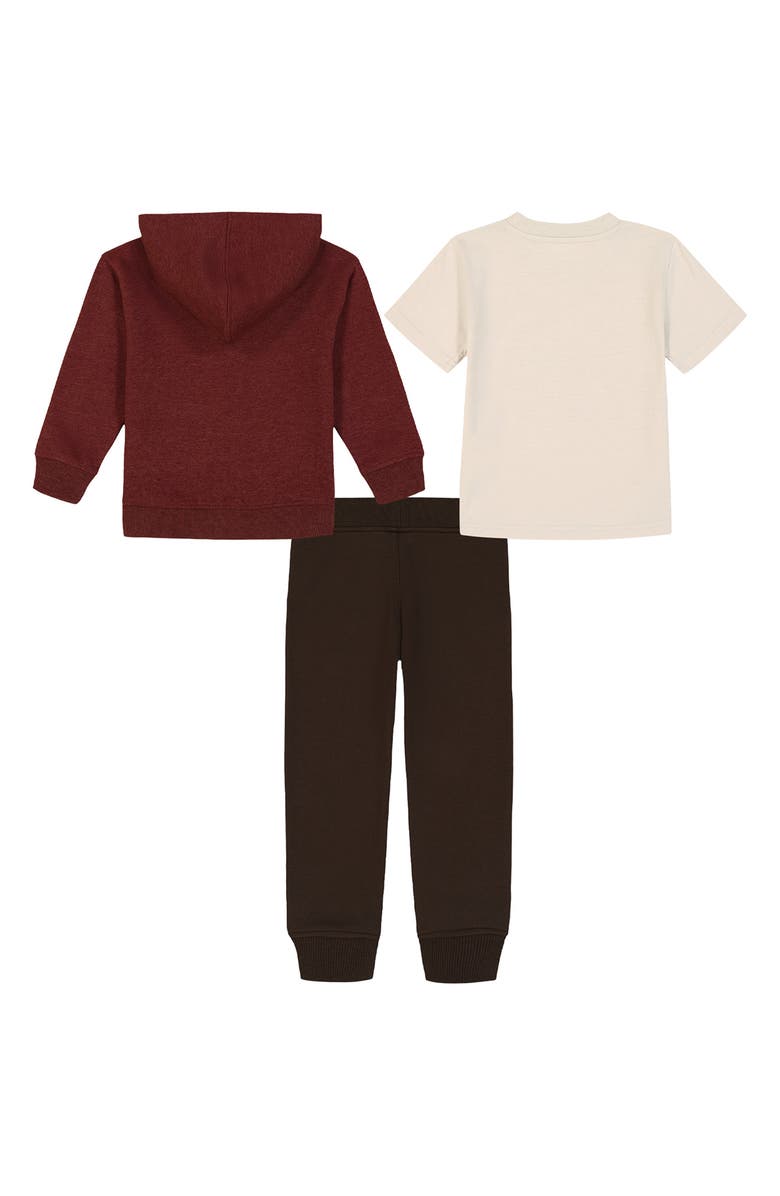 Lucky Brand Kids' Hoodie, T-Shirt & Joggers Set, Alternate, color, Rust