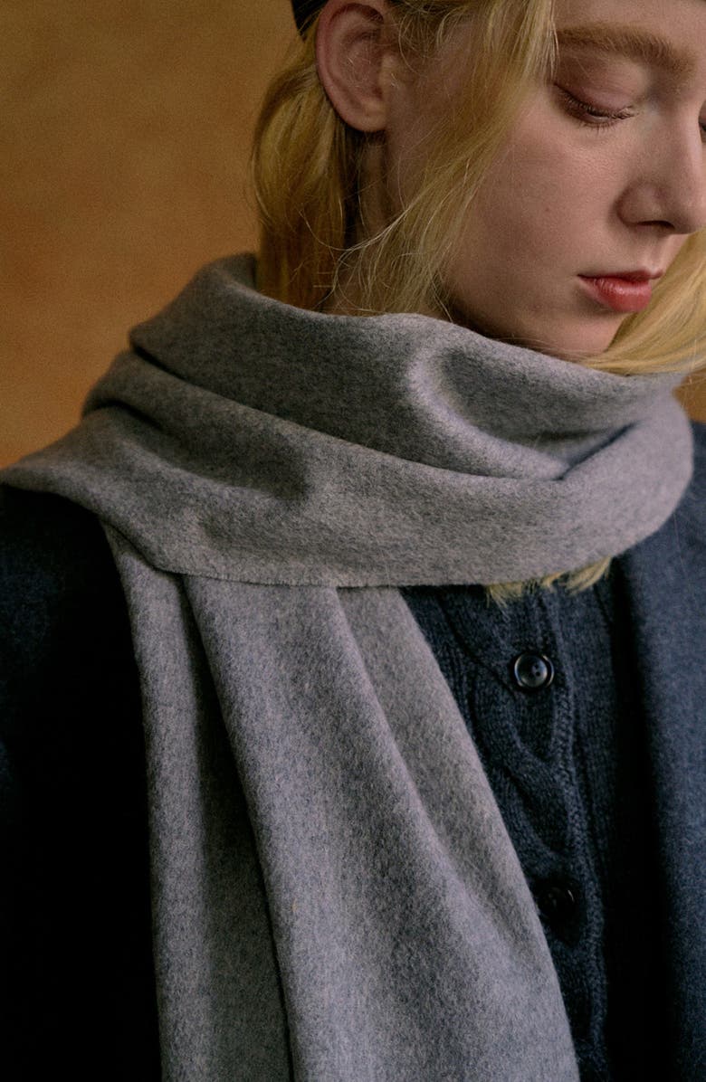 Lost Pattern Lost in Warmth Cashmere Scarf, Alternate, color, Grey