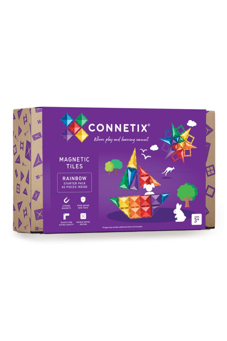 Kids' Rainbow Magnetic Tiles 60-Piece Starter Pack, Main, color, RAINBOW