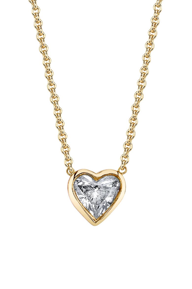 Heart Diamond Pendant Necklace, Main, color, DIAMOND