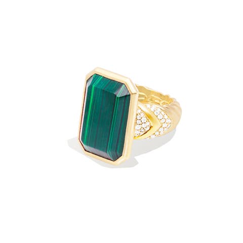 Spark Chevron Emerald Cut Cocktail Ring