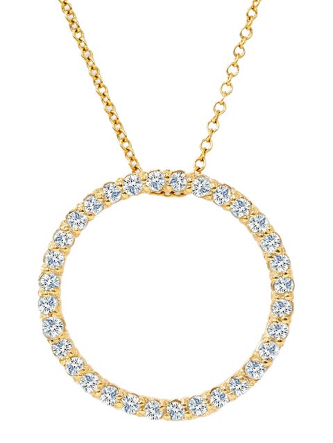 1/2ct Circle Of Life Lab Grown Diamond Pendant Gold Necklace