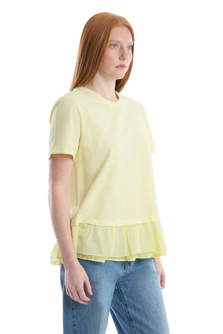 Short Sleeve Mixed Media Tee, Alternate, color, Wax Yellow