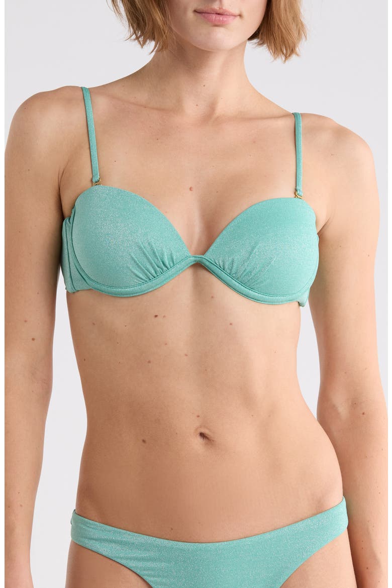 Mabel Underwire Bandeau Bikini Top, Main, color, AQUA