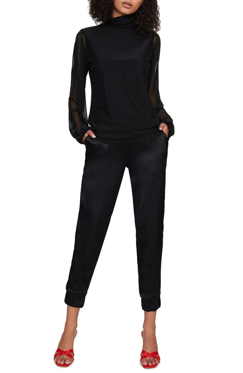 Sanctuary Spot the Signs Flocked Dot Mesh Top, Alternate, color, 