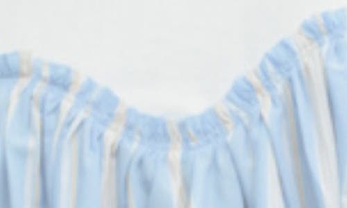 Wishlist Stripe Twofer Mixed Media Cotton Babydoll Dress In Blue