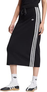 adidas Originals Three-Stripe Knit Midi Skirt