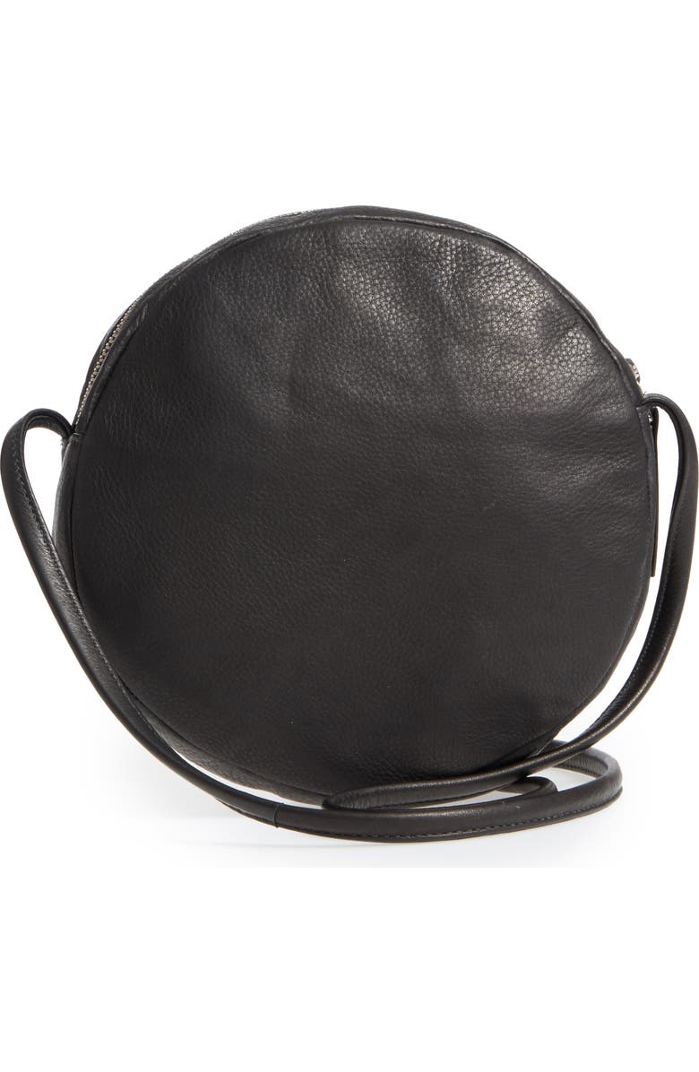 Baggu Circle Calfskin Leather Crossbody Bag, Alternate, color,