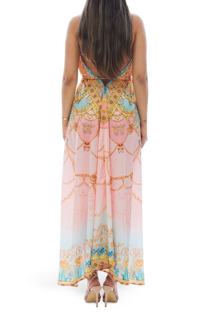 RANEES Mixed Print Tassel Handkerchief Maxi Dress, Alternate, color,