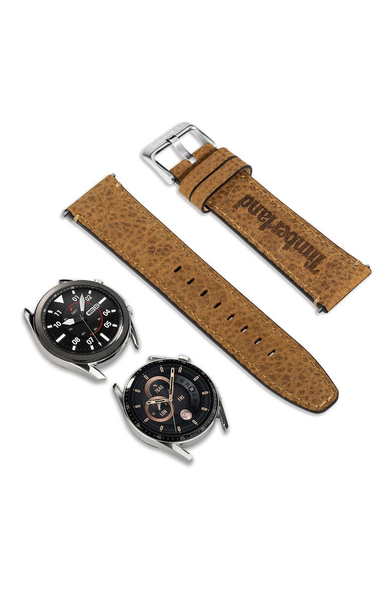 Barnesbrook Leather 20mm Smartwatch Watchband, Alternate, color, CAMEL