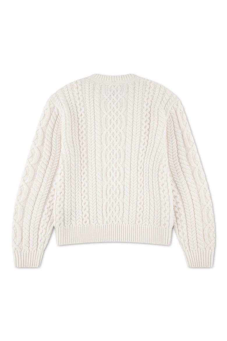 Kids' Cable Crewneck Sweater, Alternate, color, JET STREAM