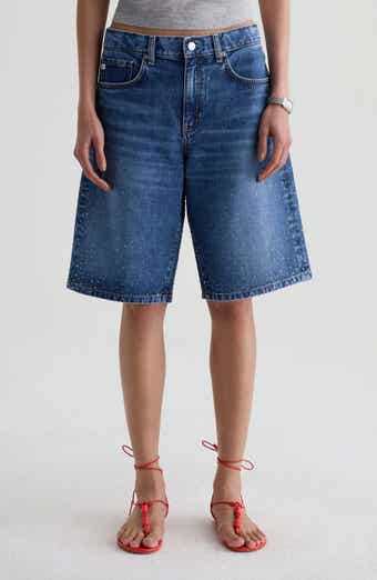 Thalia Embellished Denim Bermuda Shorts