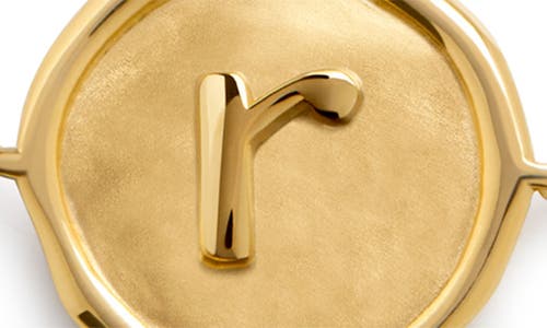 Monica Vinader Initial Stamp Charm Bracelet In 18ct Gold Vermeil R