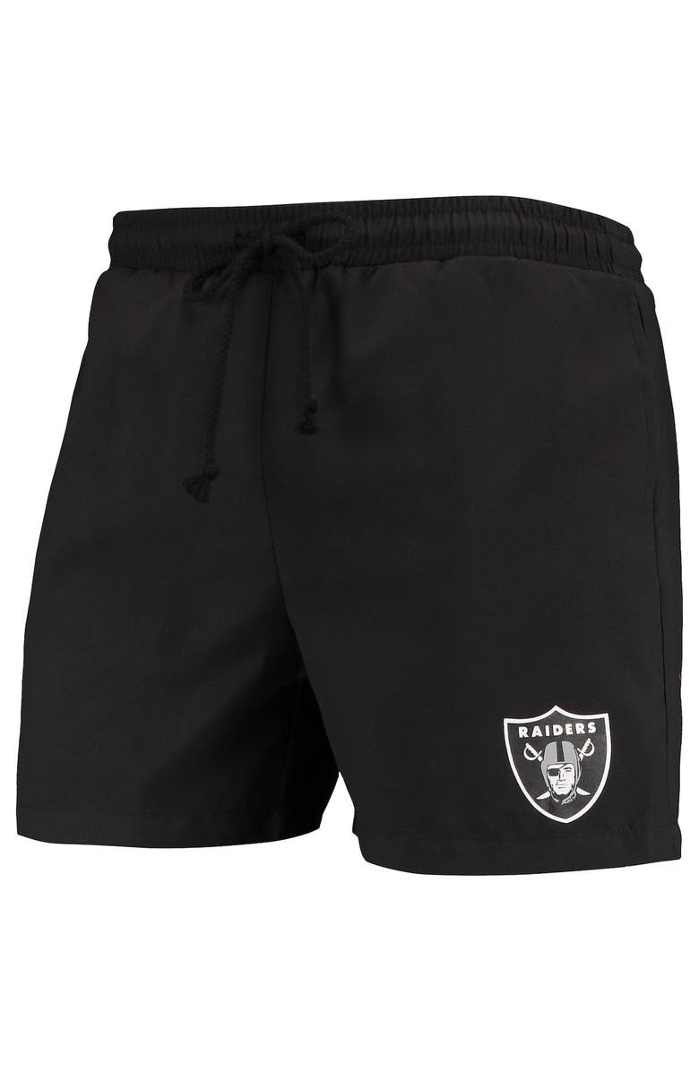 FOCO Men's FOCO Black Las Vegas Raiders Magic Print Palm Traditional Swim Shorts, Alternate, color,