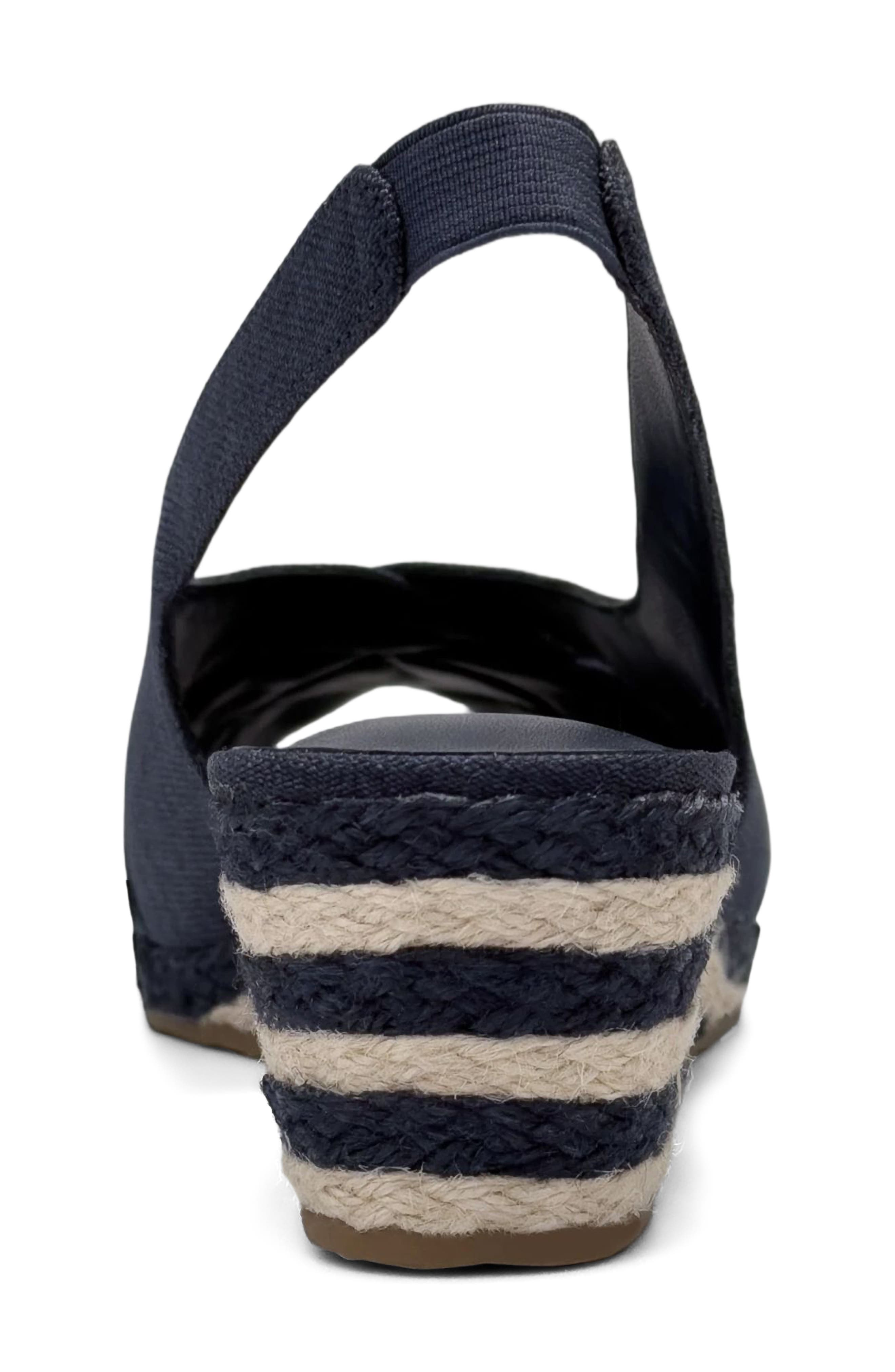 Roberta Linen Slingback Espadrille Wedge Sandal, Alternate, color, NAVY LINEN