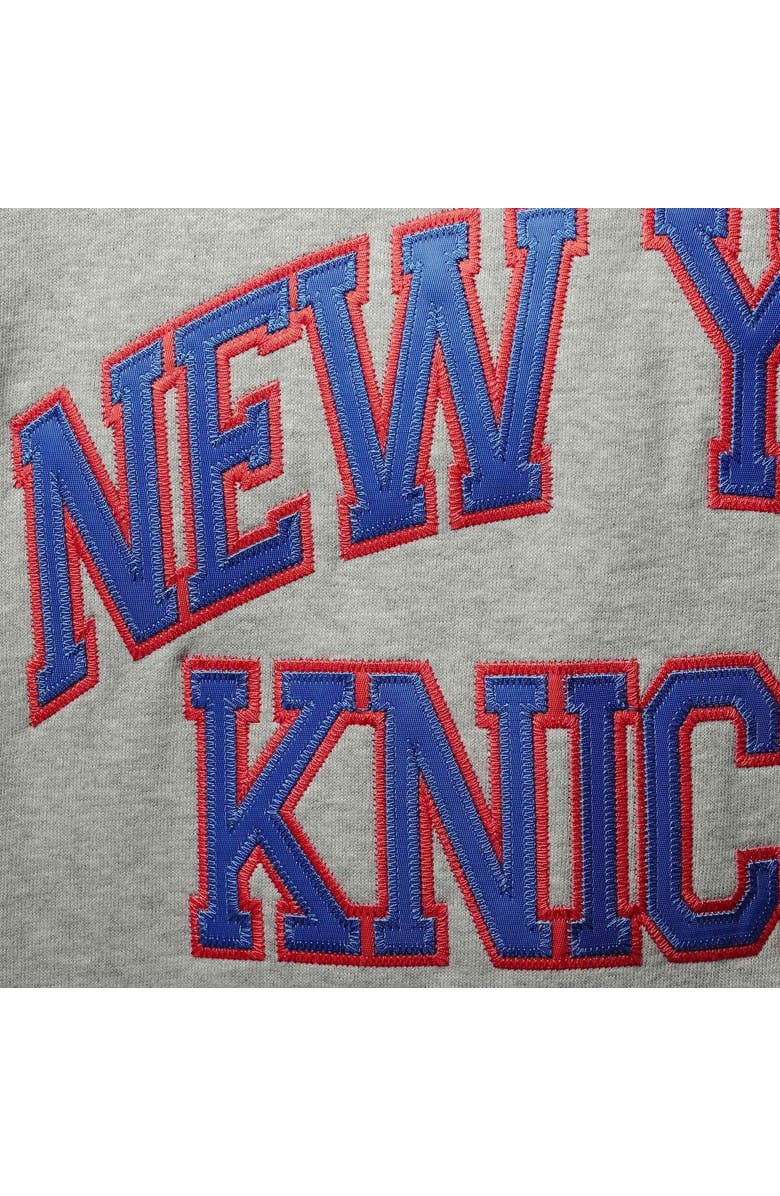Mitchell & Ness Men's Mitchell & Ness Heathered Gray New York Knicks Hardwood Classics Big & Tall Throwback Pullover Hoodie, Alternate, color, 