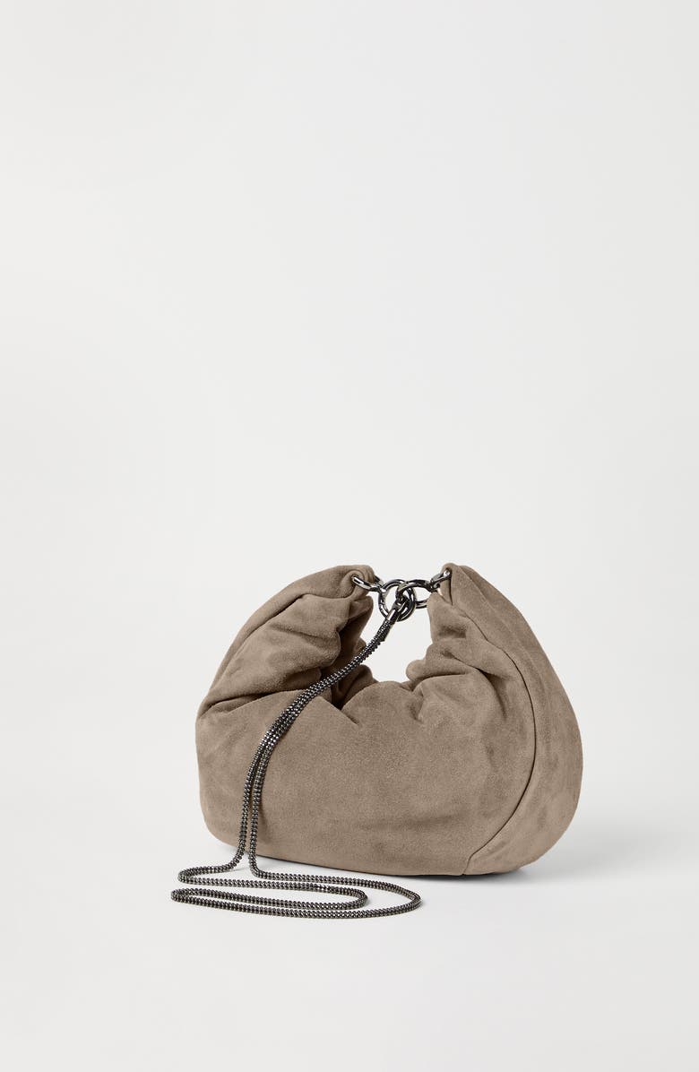 Brunello Cucinelli Suede Brioche Hobo bag, Alternate, color,